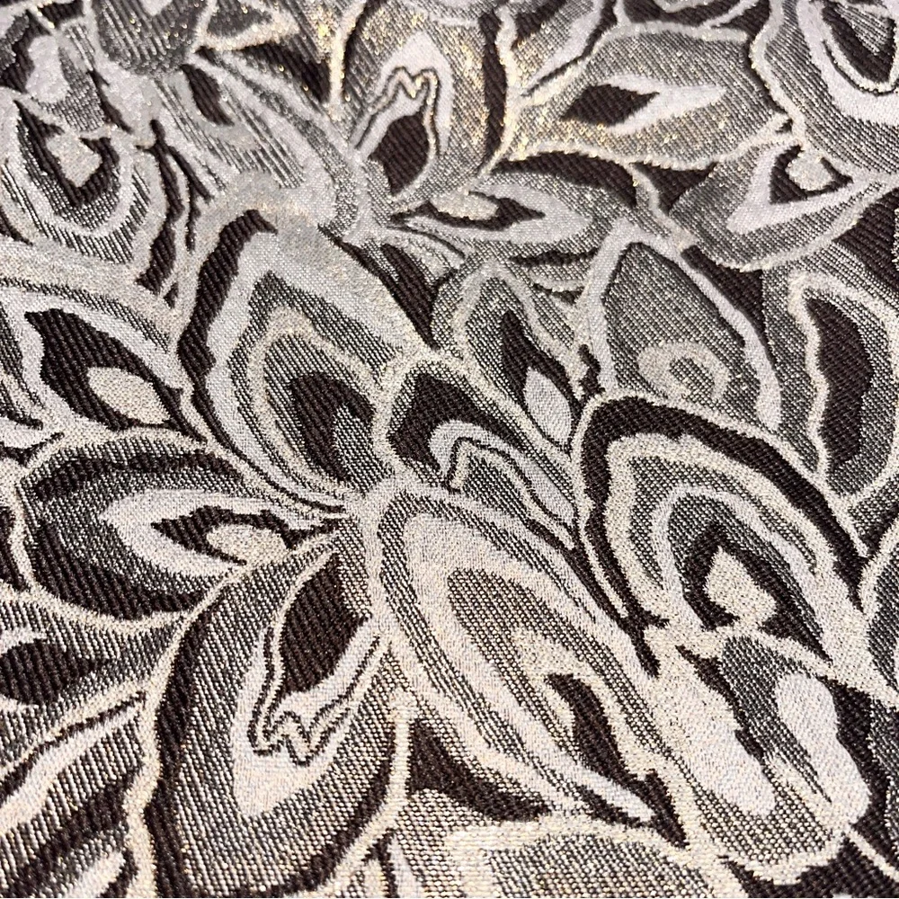 Ann Taylor LOFT skirt, brown/cream/gold metallic print, zipper on side, lined - Picture 6 of 9